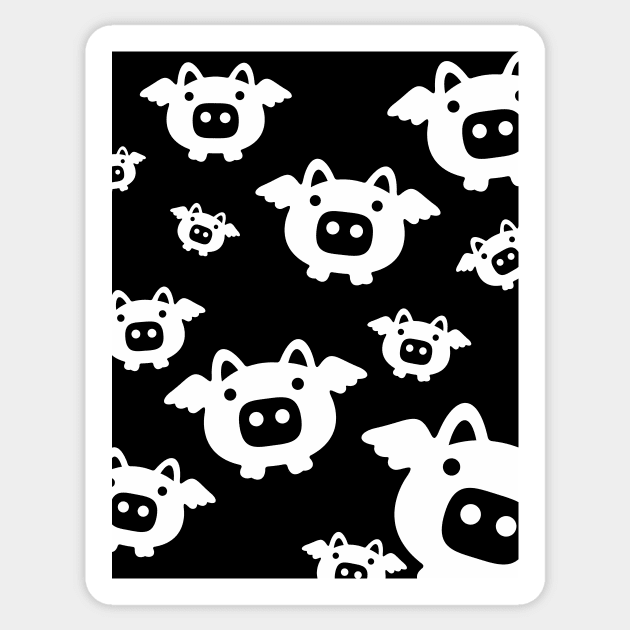 Pig White Pattern Sticker by XOOXOO